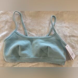 Auden Women’s Seafoam Green Textured Unlined Bralette XS Pullover Sports bra
